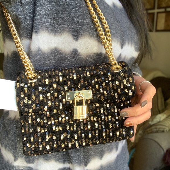 SOLD⛔️Authentic KURT GEIGER LONDON sequins Flap Crosby/shoulder bag - Picture 12 of 16